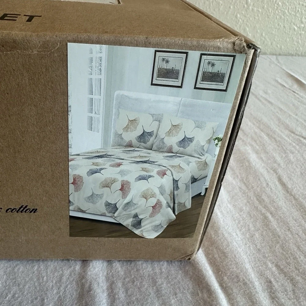 Tree Organic 100% Premium Quality Cotton 2000 King Sheet Set Botanical New